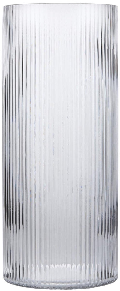 Arti casa Vase – geripptes Design – Blumenvase und Heimdekoration – 15 x 35 cm – Grau
