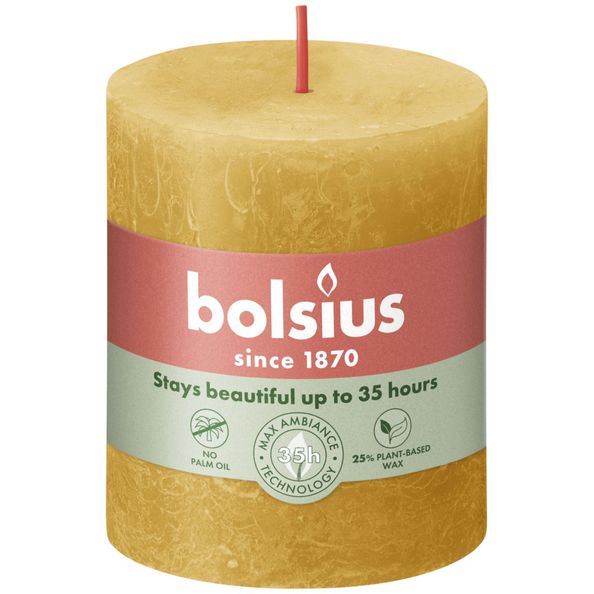 Bolsius Bolsius Stollen Shine 4 St rustikal 80x68 mm Honiggelb