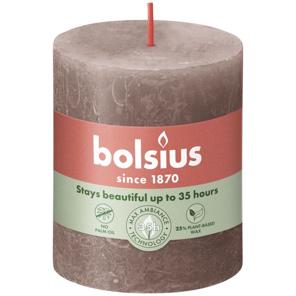 Bolsius Bolsius Stollen Shine 4 St rustikal 80x68 mm rustikaler Taupe