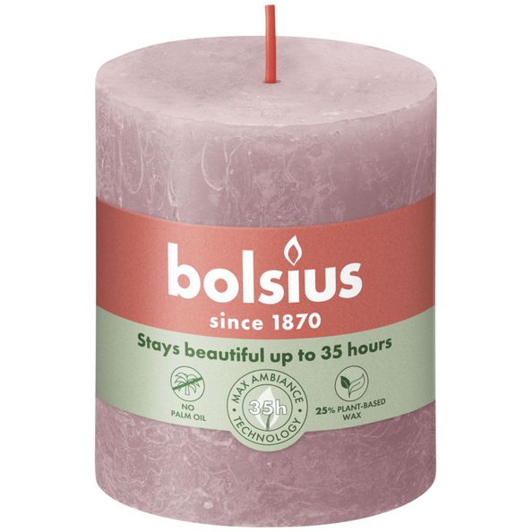 Bolsius Bolsius Stollen Shine 4 St rustikal 80x68 mm Asche Rose