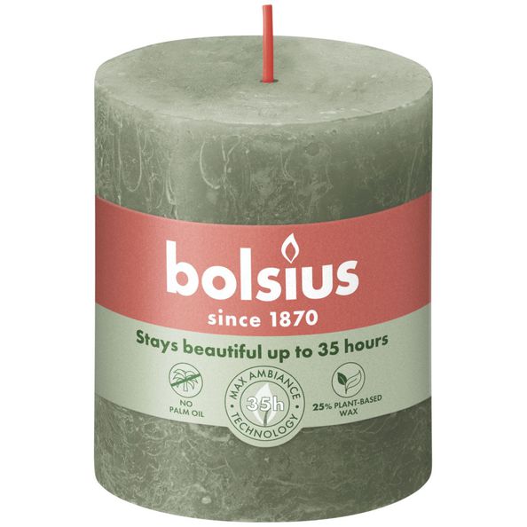 Bolsius Bolsius Stollen Shine 4 St rustikal 80x68 mm frisch olivfarben