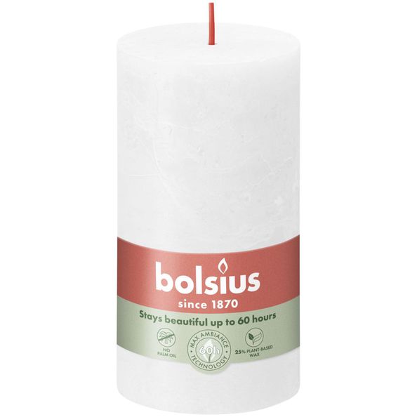 Bolsius Bolsius Stollen Shine 4 St rustikal 130x68 mm bewölktes Weiß