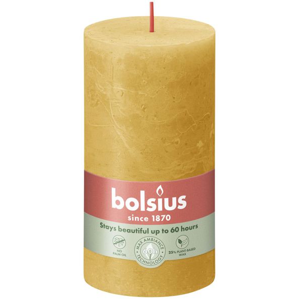 Bolsius Bolsius Stollen Shine 4 St rustikal 130 x 68 mm Honiggelb