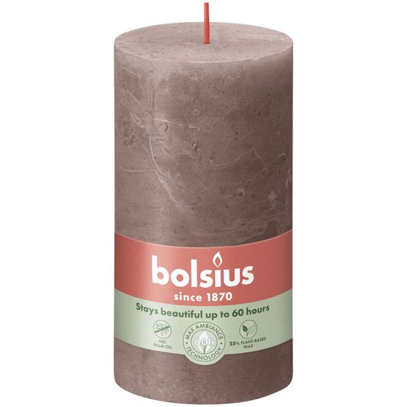 Bolsius Bolsius Stollen Shine 4 St rustikal 130 x 68 mm rustikaler Taupe