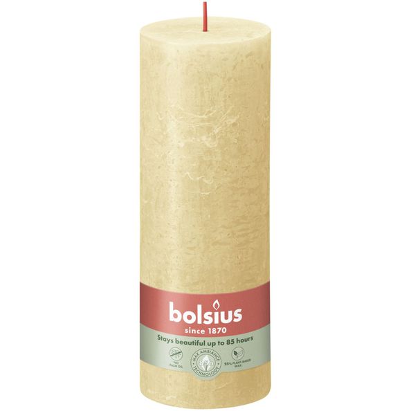 Bolsius Rustikale Stumpenkerze Haferbeige ø68x190 mm 85 Stunden (4 Stück)