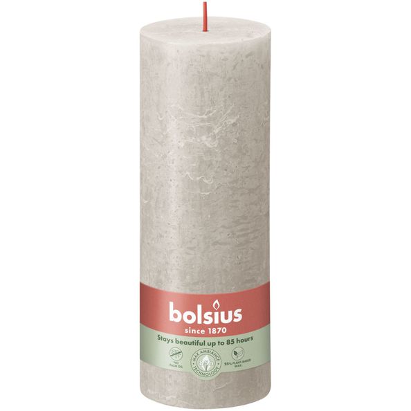 Bolsius Bolsius Stollen Shine 4 St Rustiek 190x68 mm Sandy Grey Grey