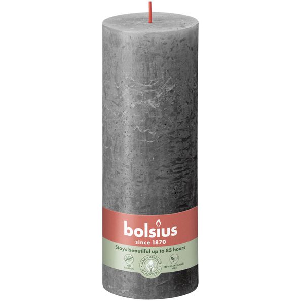 Bolsius Bolsius Stollen Shine 4 St Rustiek 190x68 mm Sturmgrau