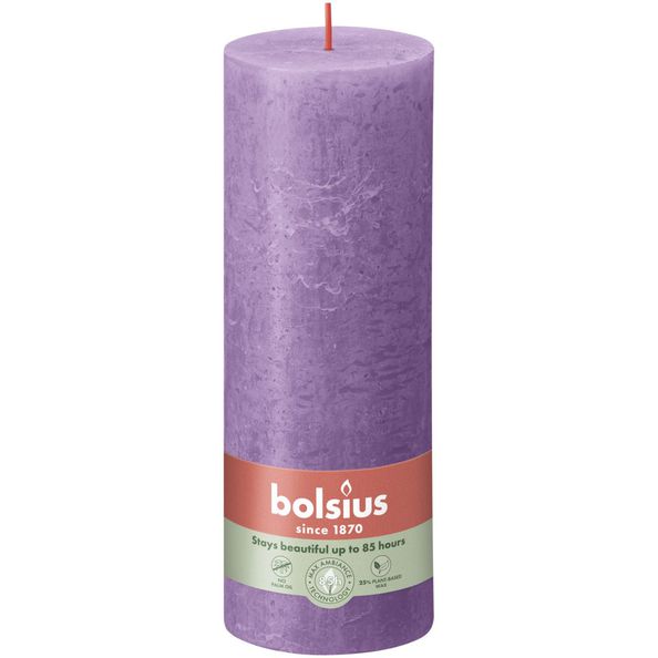 Bolsius rustikale Stumpenkerze Vibrant Violet ø68x190 mm 85 Stunden (4 Stück)