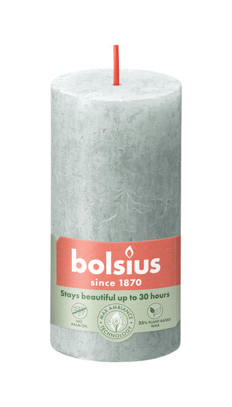 Bolsius Rustikale Blockkerze Jadegrün ø50x100 mm 30 Stunden (8 Stück)