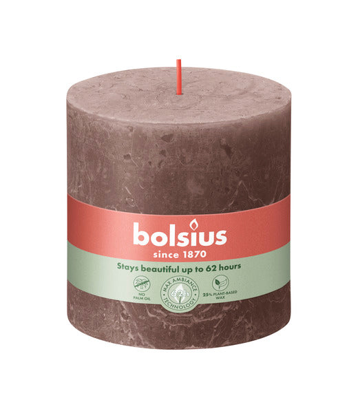 Bolsius Bolsius Stollen Shine 3 St rustikal 100x100 mm rustikaler Taupe