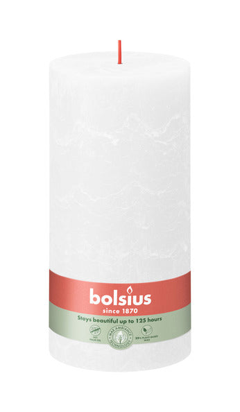 Bolsius Rustikale Stumpenkerze Wolkenweiß ø100x200 mm 125 Stunden (4 Stück)