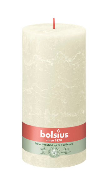 Bolsius Rustikale Blockkerze Soft Pearl ø100x200 mm 125 Stunden (4 Stück)
