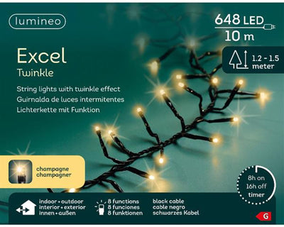 Lumineo Excel Twinkle 648 LED Champagner