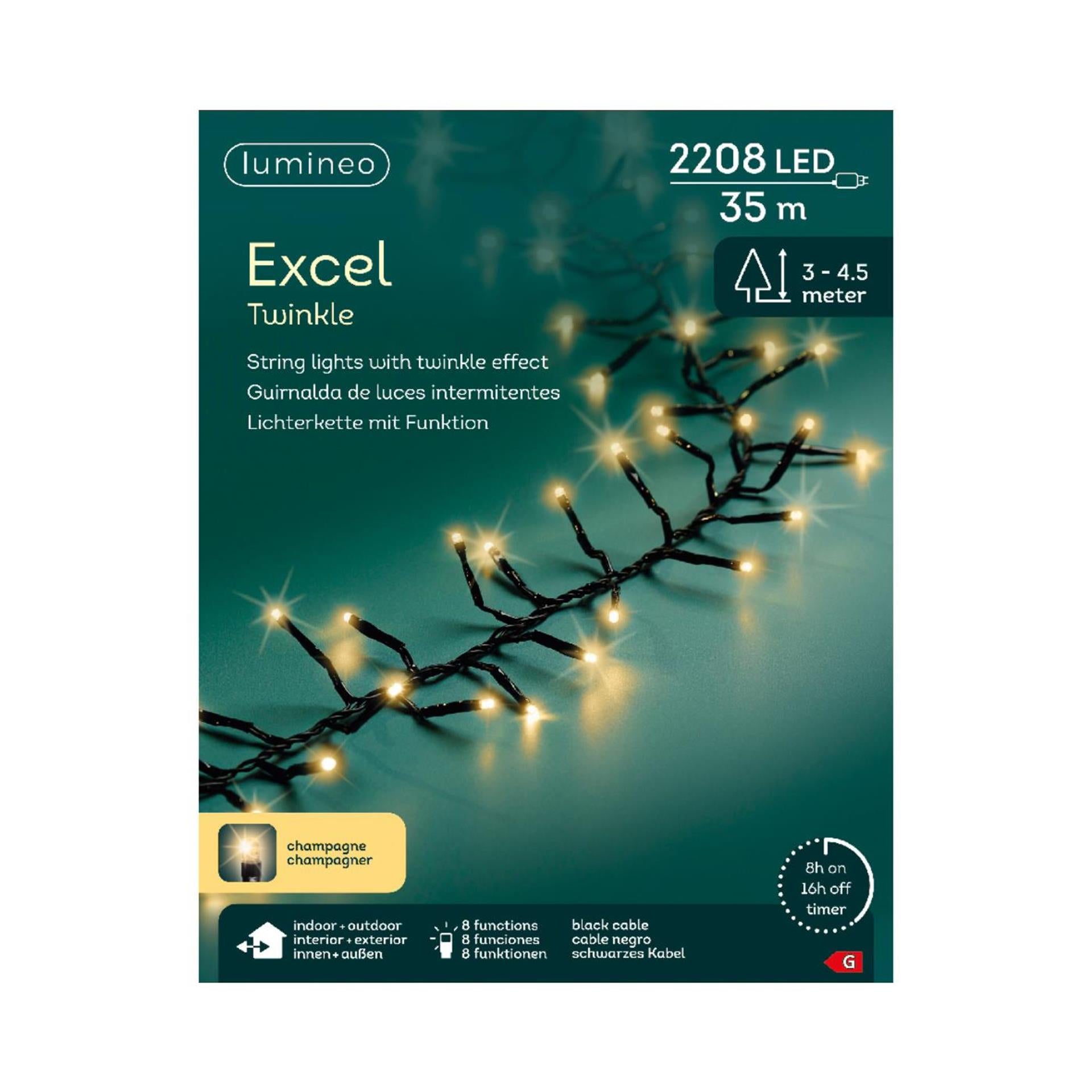 Lumineo Excel Twinkle 2208 LED Champagner