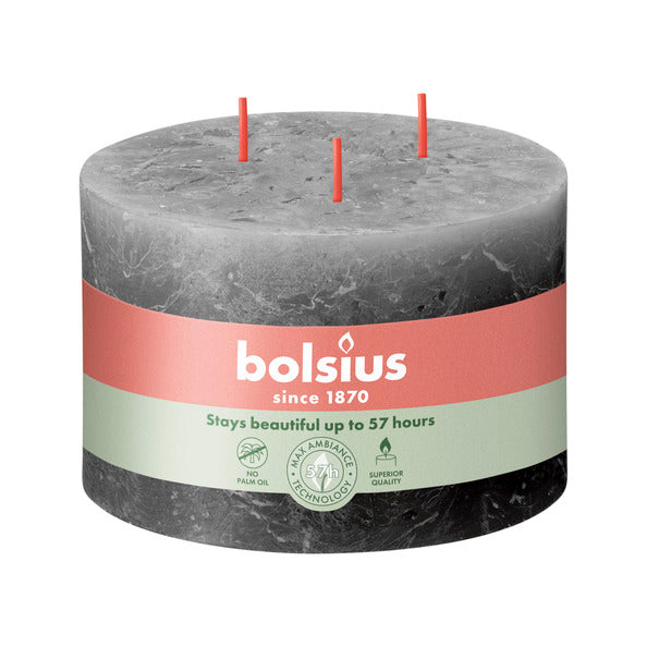 Bolsius Kerze 3 Dochte Stormy Grey ø140x90 mm 57 Stunden (2 Stück)