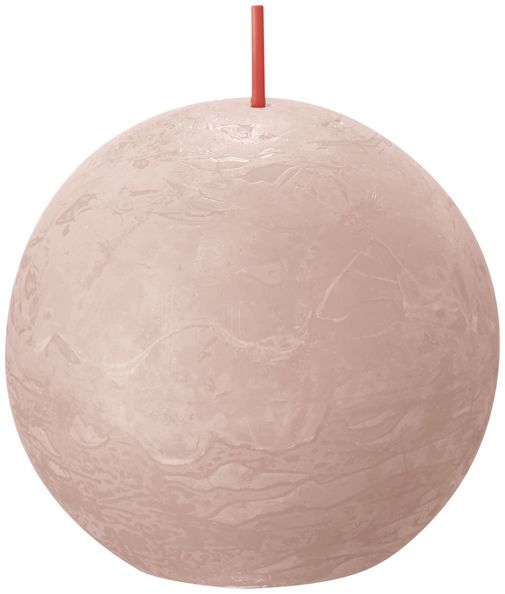 Bolsius rustikale Kugelkerze Misty Pink ø76 mm 25 Stunden (6 Stück)