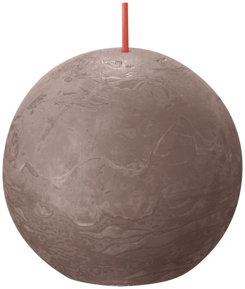 Bolsius rustikale Kugelkerze rustikal taupe ø76 mm 25 Stunden (6 Stück)