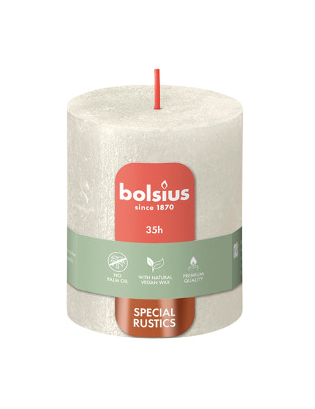 Bolsius Stumpenkerze Schimmer Elfenbein ø68x80 mm 35 Stunden (4 Stück)