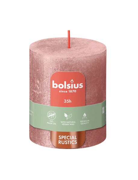 Bolsius Stumpenkerze Schimmer rosa ø68x80 mm 35 Stunden (4 Stück)
