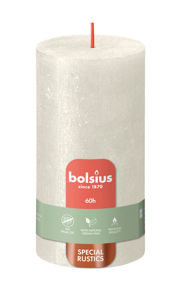 Bolsius Stumpenkerze Schimmer Elfenbein ø68x130 mm 60 Stunden (4 Stück)