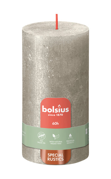 Bolsius Bolsius Stollen Shimmer Shimmer 4 St rustikal 130 x 68 mm Champagnerfarbe