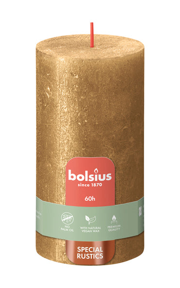 Bolsius Bolsius Stollen Schimmer 4 St rustikal 130 x 68 mm Goldfarbe