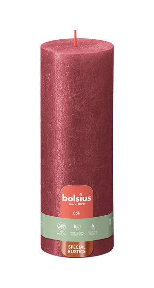 Bolsius Stumpenkerze Schimmerrot ø68x190 mm 85 Stunden (4 Stück)