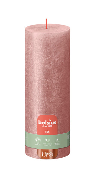 Bolsius Stumpenkerze Schimmer rosa ø68x190 mm 85 Stunden (4 Stück)