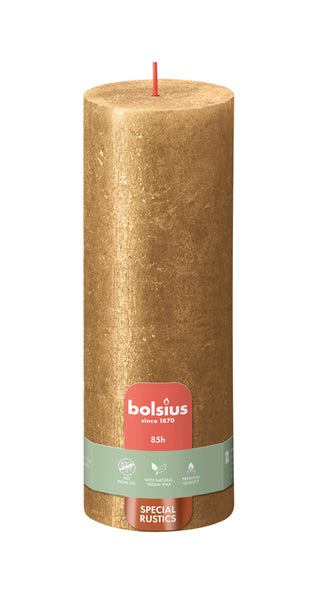 Bolsius Bolsius Stubbares Schimmer 4 St rustikal 190x68 mm Goldfarbe