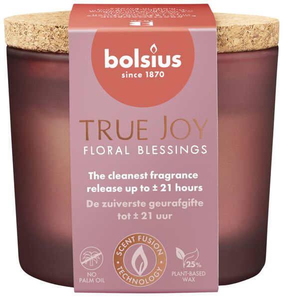 Bolsius Duftglas mit Korkdeckel True Joy Floral Blessings ø83x66 mm 21 Stunden (6 Stück)