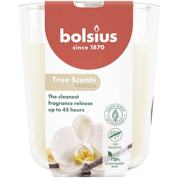 Bolsius Duftglas True Scents Vanille ø85x97 mm 45 Stunden (4 Stück)
