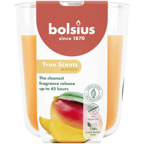 Bolsius Duftglas True Scents Mango ø85x97 mm 45 Stunden (4 Stück)
