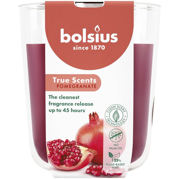 Bolsius Duftglas True Scents Granatapfel ø85x97 mm 45 Stunden (4 Stück)