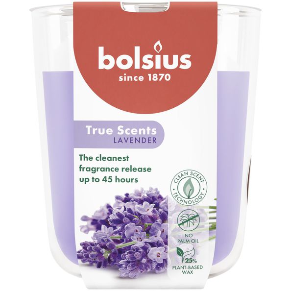 Bolsius Duftglas True Scents Lavendel ø85x97 mm 45 Stunden (4 Stück)