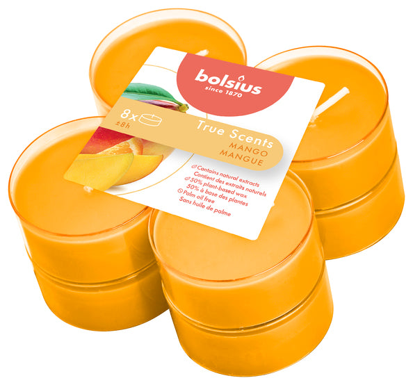 Bolsius Maxi Lichter True Scents Mango ø58x24 mm 8 Stunden (6x 8 Stück)