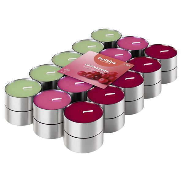 Bolsius Duft-Teelichter Cranberry ø38x16 mm 3,5 Stunden (8x 30 Stück)