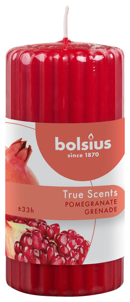Bolsius Bolsius Duft Kerzen Rippen 6 Stcs 120x58 mm Granatapfel