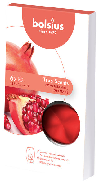 Bolsius Wachsschmelzpackung True Düfte Granatapfel 25 Stunden (8x 6 Stück)