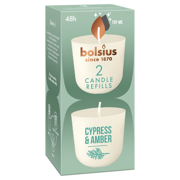 Bolsius Cleanlight 2er-Pack Zypresse Bernstein ø57x116 mm (6x 2 Stück)