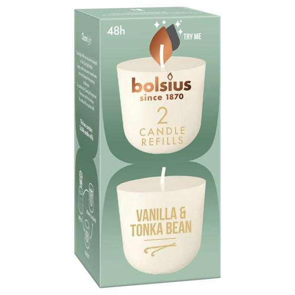 Bolsius Cleanlight 2er Pack Vanille Tonkabohne ø57x116 mm (6x 2 Stück)