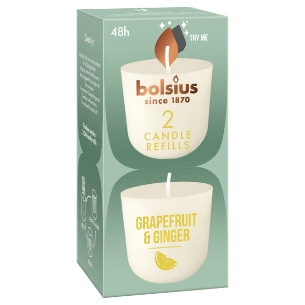 Bolsius Cleanlight 2er Pack Grapefruit Ingwer ø57x116 mm (6x 2 Stück)