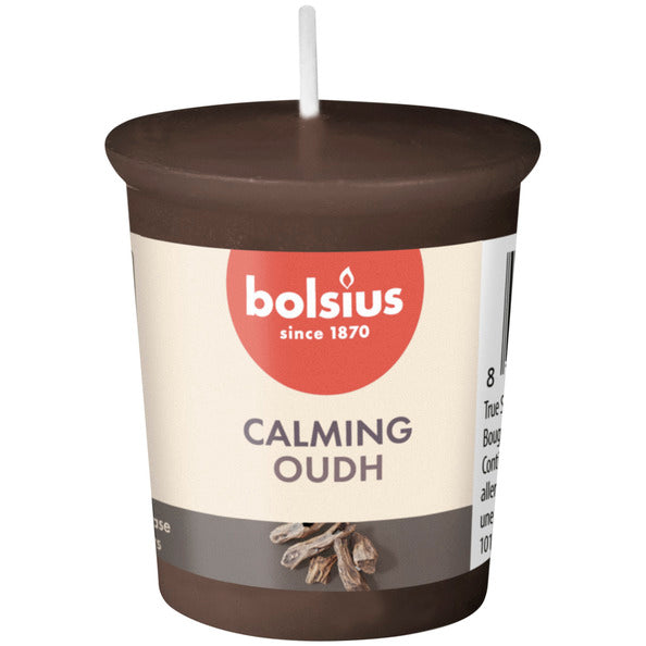Bolsius Votivkerze rund True Fragrances Altholz ø45x53 mm 15 Stunden (24 Stück)