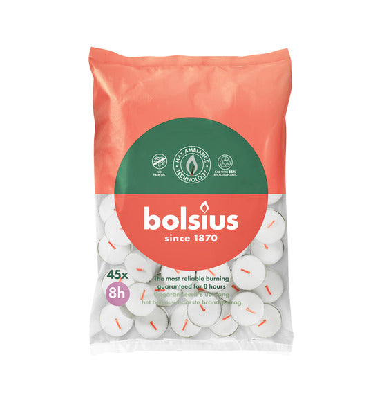 Bolsius Teelichter ø38x22 mm 8 Stunden (6x 45 Stück)