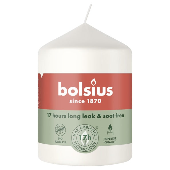 Bolsius Stumpenkerze Wolkenweiß ø58x80 mm 17 Stunden (6 Stück)