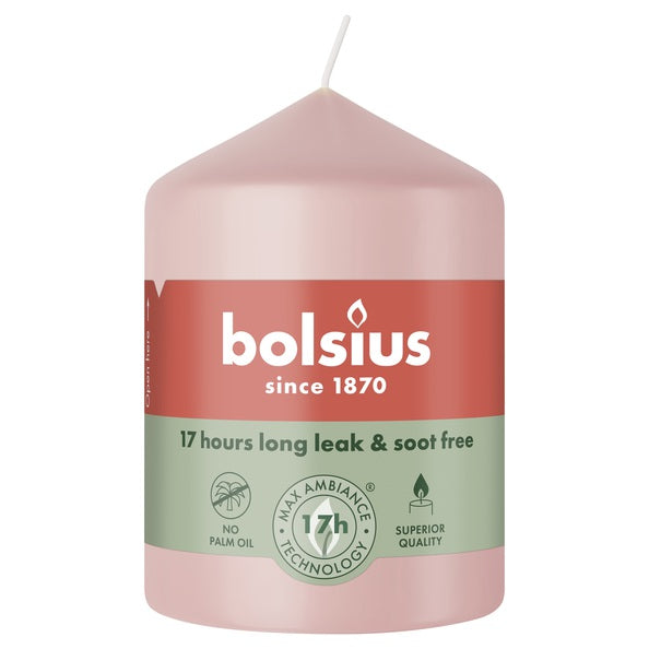 Bolsius Stumpenkerze Misty Pink ø58x80 mm 17 Stunden (6 Stück)