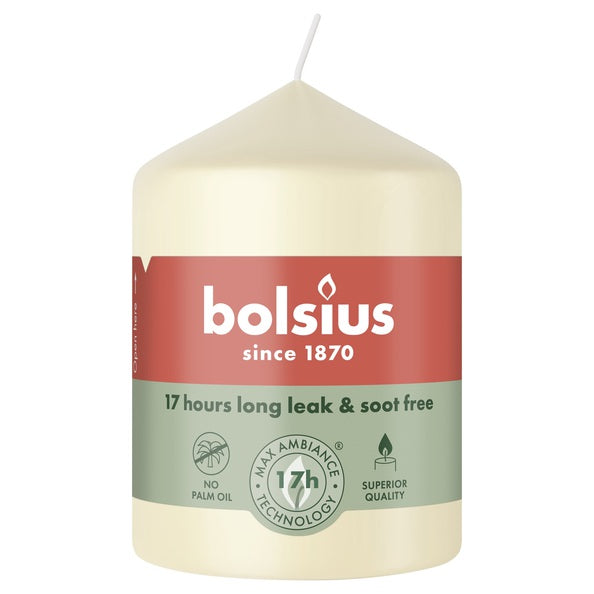 Bolsius Stumpenkerze Soft Pearl ø58x80 mm 17 Stunden (6 Stück)