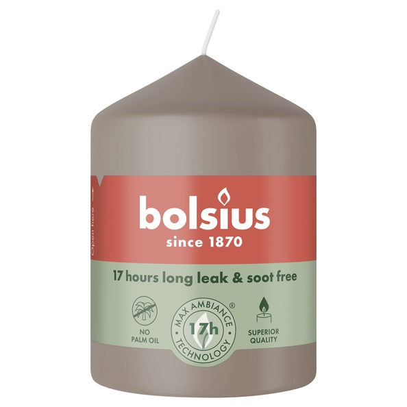 Bolsius Stumpenkerzenlicht Taupe ø58x80 mm 17 Stunden (6 Stück)