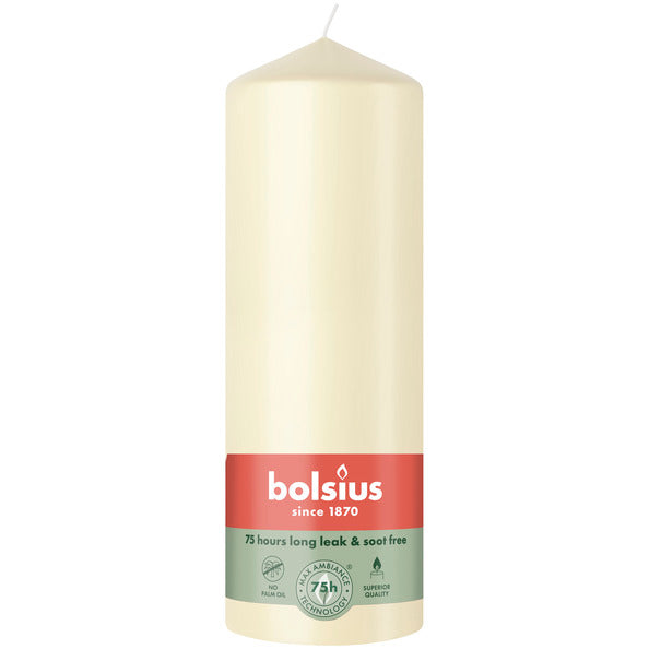Bolsius Blockkerze Soft Pearl ø68x200 mm 75 Stunden (6 Stück)