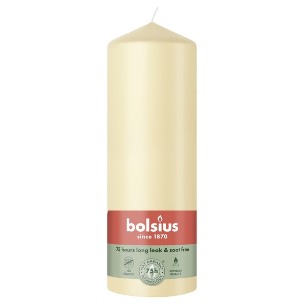Bolsius Stumpenkerze beige ø68x200 mm 75 Stunden (6 Stück)