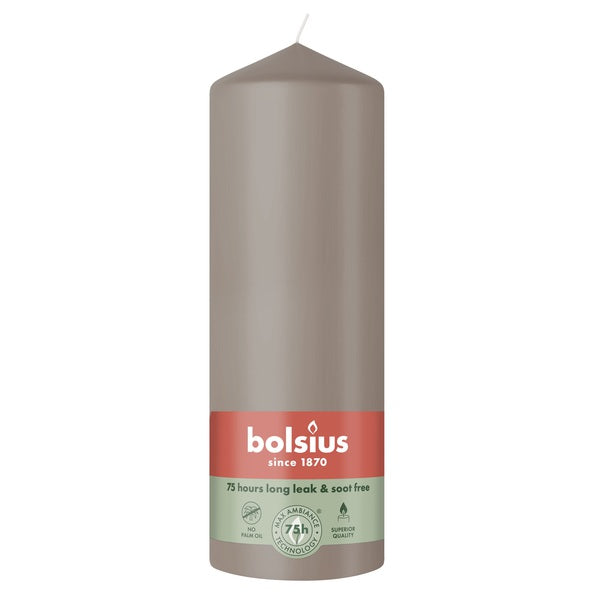 Bolsius Stumpenkerzenlicht Taupe ø68x200 mm 75 Stunden (6 Stück)